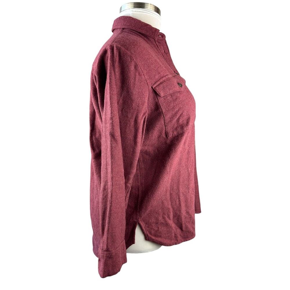 Madewell Flannel Flap Pocket Oversized Ex Boyfriend Shirt Dusty Burgundy Small - Picture 6 of 13